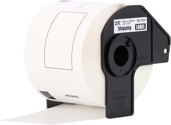 Brother® Genuine DK-120224PK Die-Cut Shipping Paper Labels, 2-7/16" x 3-15/16", White, 300 Labels Per Roll, Box Of 24 Rolls