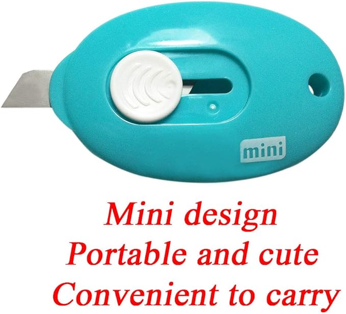 Mini Utility Knives Box Cutter Retractable Letter Opener (Blue/Pink/White) 6PC