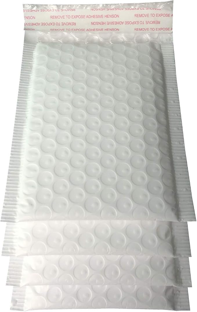 5x7 Inch White Poly Bubble Mailers Small Self-Sealing Shipping Bags 50 Pack | Waterproof Packaging Padded Envelopes