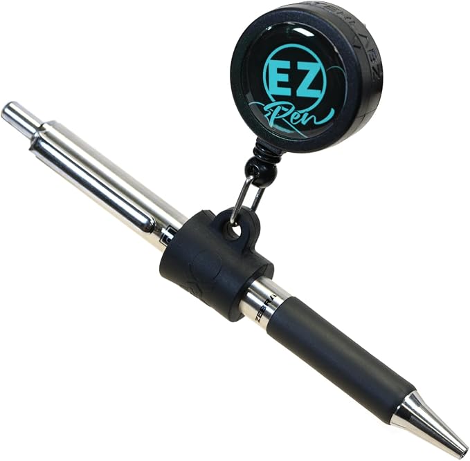 Better Labz EZ PEN Retractable Pen Reel for Nurses, Teachers, Waitresses, Carpenters, Construction Workers, Contractors & Pros (Non-Stop Blue)