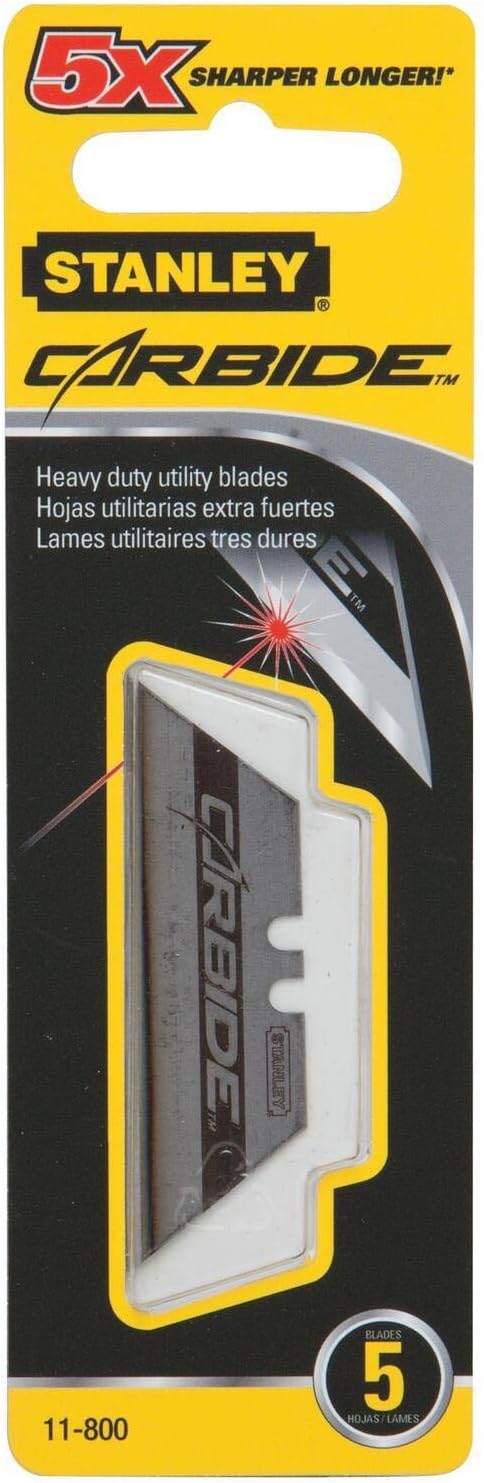 Stanley 11-800 Carbide Utility Blade, 5-Pack