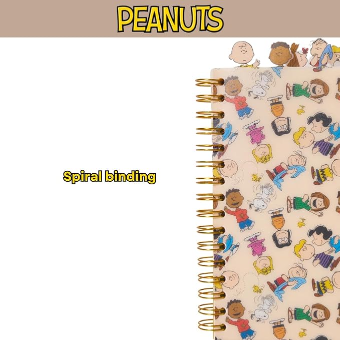 Peanuts Gang Journal Notebook, Spiral Bound, 144 Lined Pages, 8 x 7 inches – Peanuts Snoopy Charlie Brown | Snoopy School Supplies & Stationery Office Decor 144 Lined Pages, Vinyl Cover, 8 x 7 Notebook for Journaling, Planning, Write