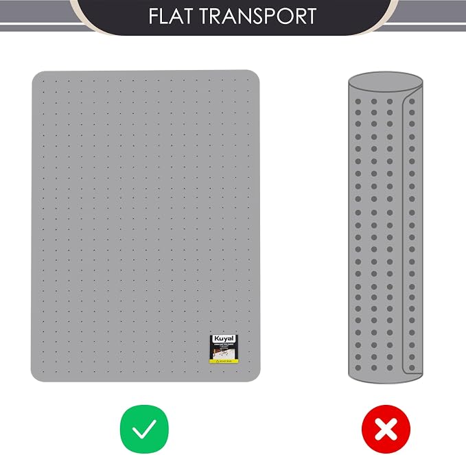 Kuyal Office Chair Mat for Carpet, Gray Heavy Duty Computer Chair Mat | 32''x48'', Under Desk Protector Carpeted Floors Mat, Easy Chair Movement,Ship Flat, Gray