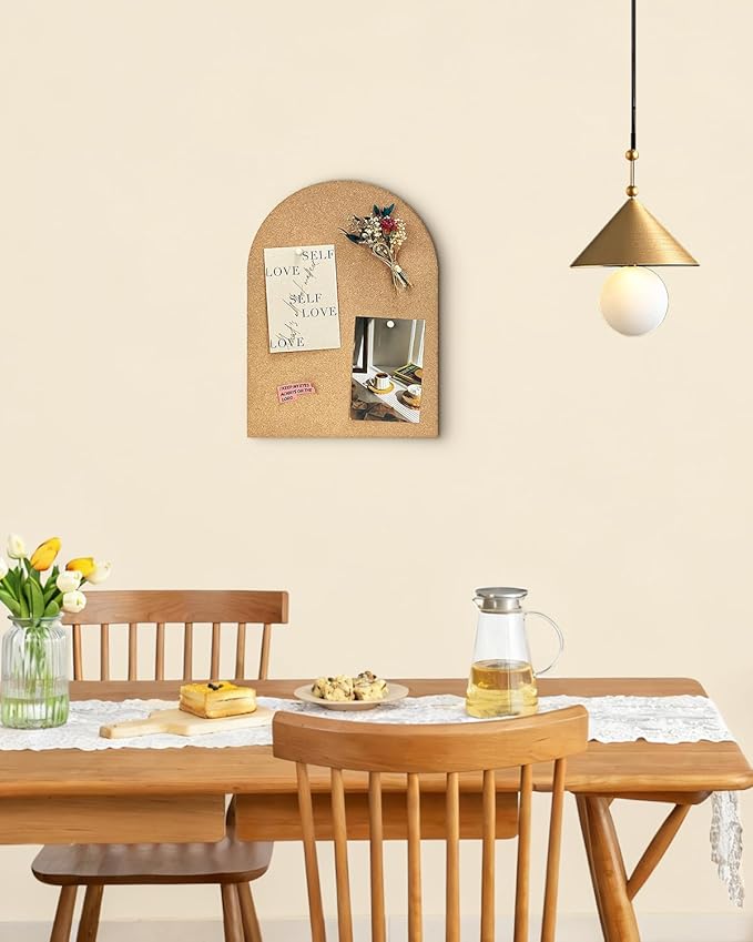 Okydoky 8mm Thick Arch Cork Boards,17.7X 23.6in Self-Adhesive Pin Board,1 PC for Home Office Decor(4560Arch-1pc-8mm)