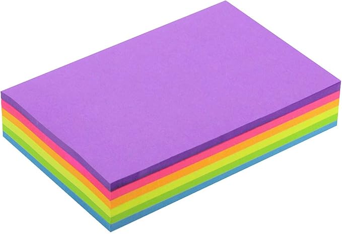 Early Buy Sticky Notes, 4x6 in, 6 Bright Color, 6 Pads, 45 Sheets/Pad | self-stick repositionable design, great for lists, memos, and daily organization