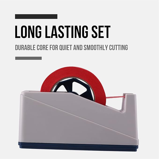 Lichamp Desktop Tape Dispenser Holder with Large 3 inch Core for Masking/Heat Transfer Sublimation/Painters and Freezer/Kitchen Tape,0128GY