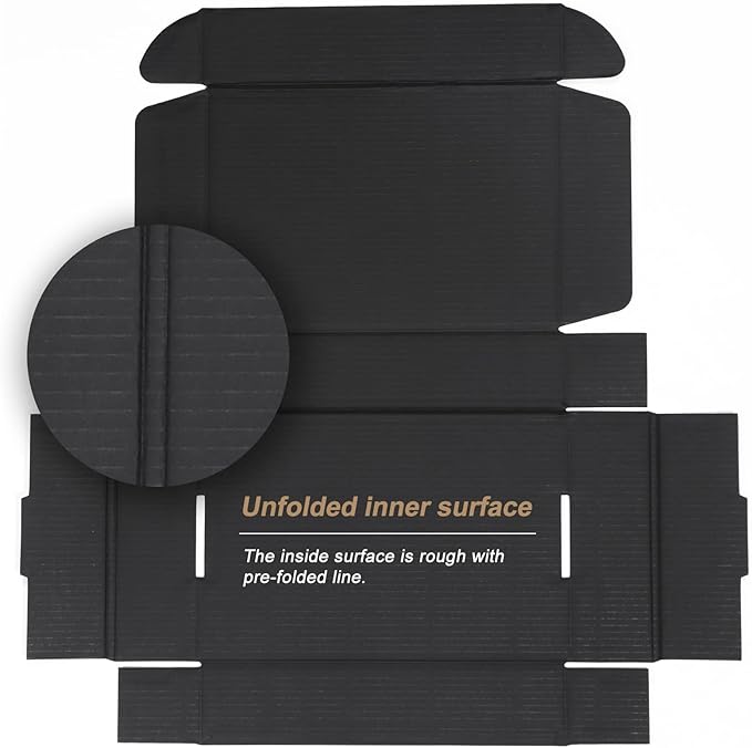 ZBEIVAN 9x6x2 Black Small Shipping Boxes, 20 Packs Corrugated Cardboard Mailer Boxes for Packaging Small Business Mailing Gifts Wrap Boxes with Lids