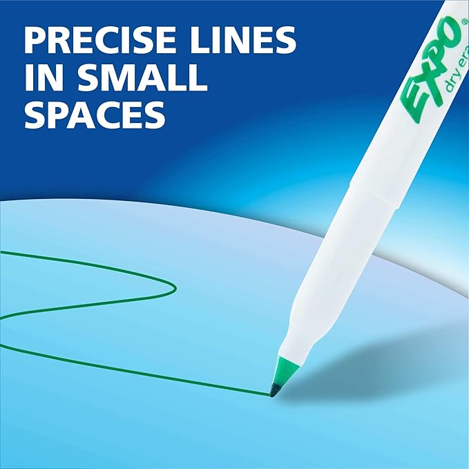 EXPO Dry Erase Markers, Low Odor Ink, Assorted Colors, Ultra Fine Tip, 8 Count - Whiteboard, Calendar, Organization, School Supplies