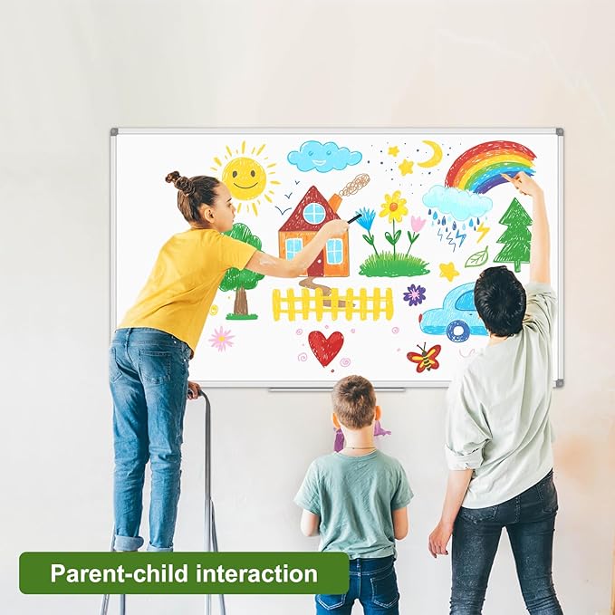 Lockways Dry Erase Board 96 x 48 Inch, Large Magnetic 4 x 8 White Board | Wall Mounted, Aluminium Frame Whiteboard with Marker Tray for Office Home & School