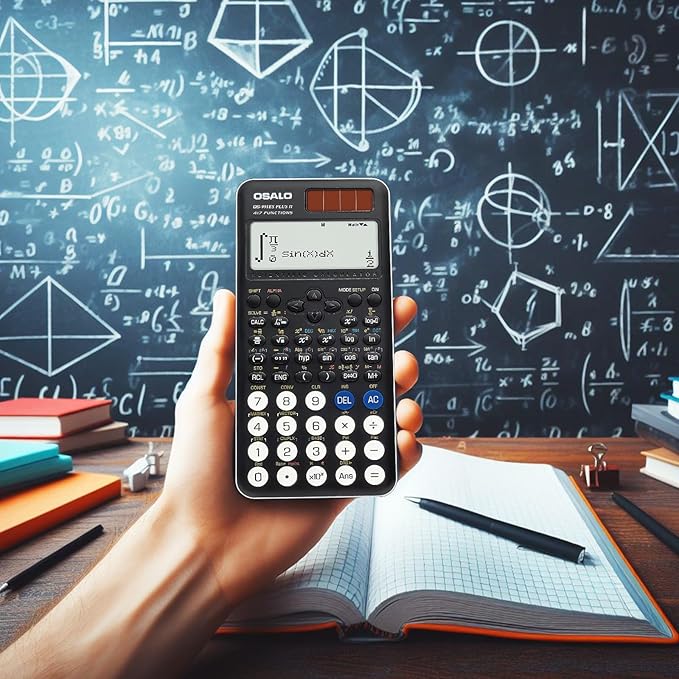 OSALO Scientific Calculator 417 Function 2 Line 10+2 Digits Written Display Solar and Battery Calculators for School College Students Secondary Black (OS 991ES Plus 2nd Edition)