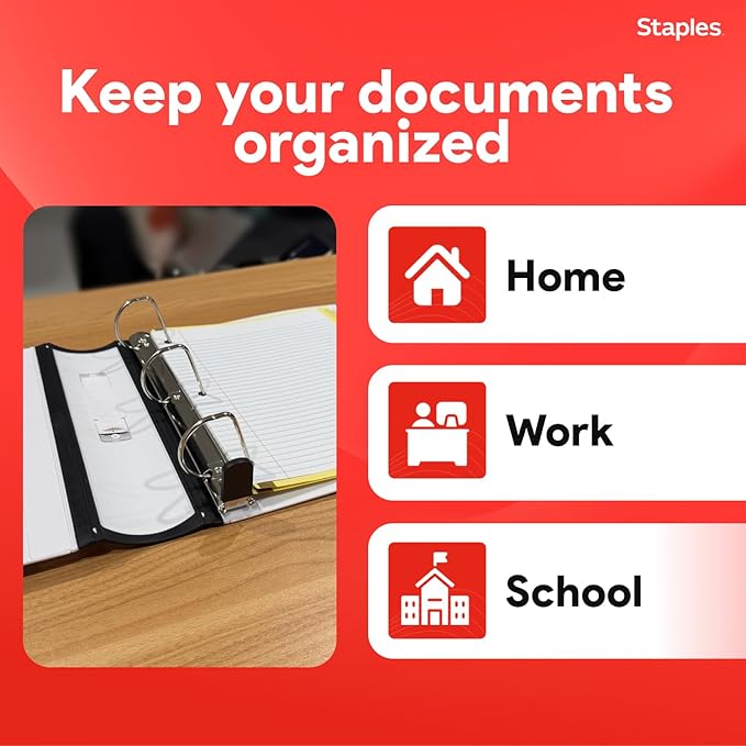 Staples Better Binder 2-Inch 3-Ring Binder, White – Heavy-Duty Binder for School & Office Organization