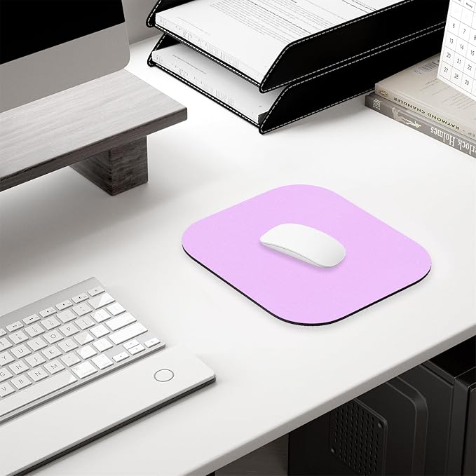 Hsurbtra Mouse Pad, Premium-Textured Small Square Mousepad 8 x 9 Inch Purple, Thick 3 mm Anti-Slip Waterproof Rubber Pretty Cute Computer Mat for Office Home Gaming Laptop Men Women Kids