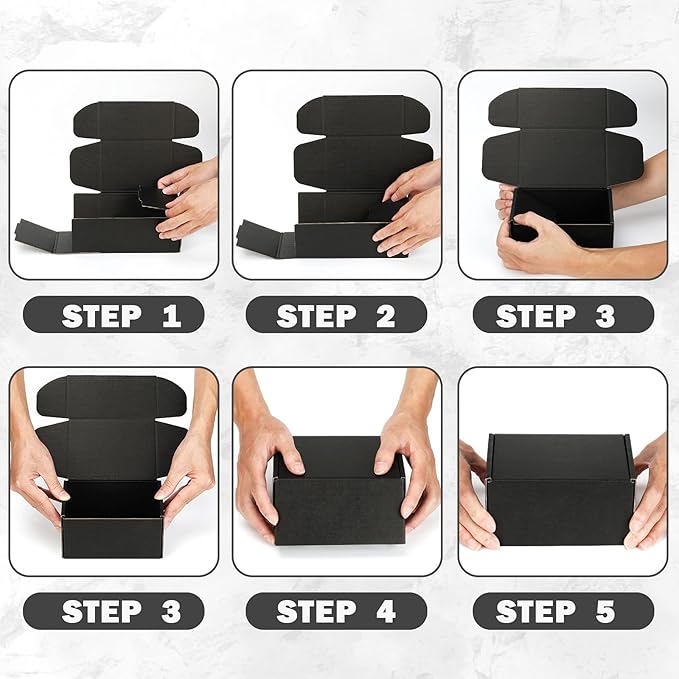 Small Shipping Boxes 10x4x4 Inches – Black Corrugated Cardboard Boxes (20-Pack) for Mailing, Packing, Small Business & Gift Packaging - Recyclable & Sturdy