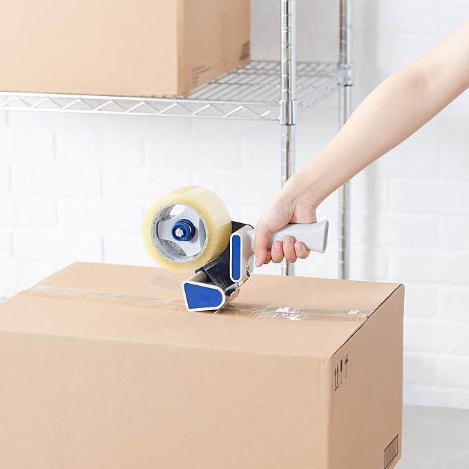 Amazon Basics Packaging Tape Dispenser Gun, Easy-to-Use, Side Load Design, Well Built, 3-Inch Inner Paper Core, for 1.88-Inch Wide Packing Tape