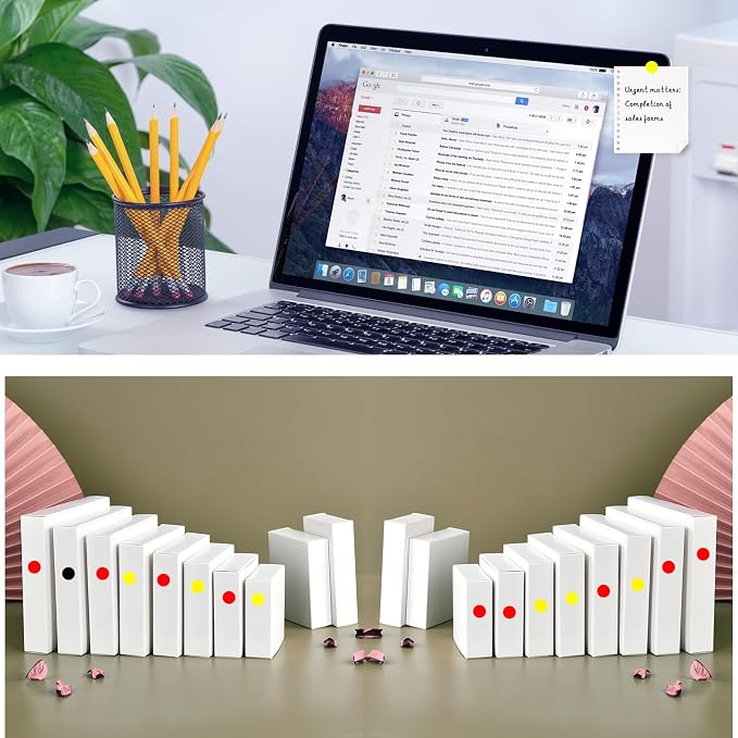 1000 Pcs Yellow Round Stickers 1/2 Inch Color Circle Dot Stickers Small Code Labels for Office Shop Yard Sale Home Classroom Marking (Yellow)