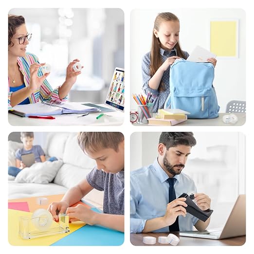 OWLKELA 30 Rolls Tape Refills, Clear | Transparent Glossy Tape, All-Purpose, Ideal for Office, Home and School