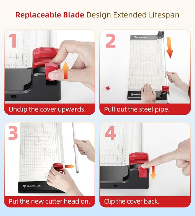 Firbon 15 Inch Rotary Paper Trimmer with Replaceable Blade | Heavy Duty 10-Sheet Capacity | Up to 15" Cutting | Cut Cardstock, Photo & Scrapbooking Crafts | Office, School & Home Use