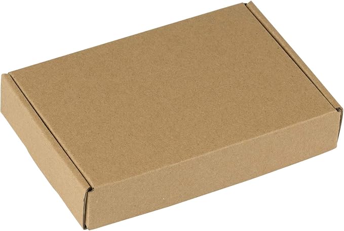 RUSPEPA Recyclable Corrugated Box Small Box Mailers - 6" x 4" x 1" - Cardboard Box Perfect for Shipping Small Mobile Phone Case - 50 Pack - Kraft