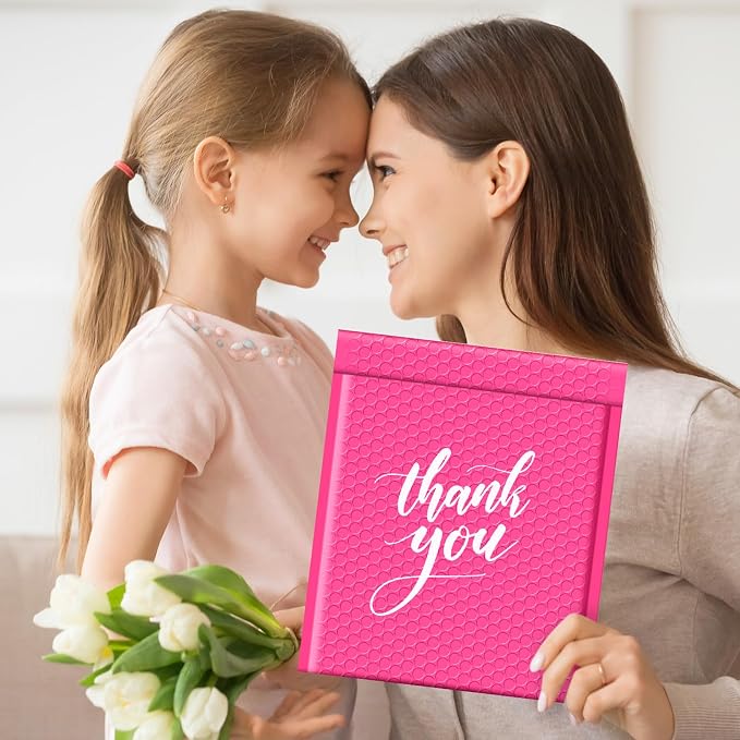 Fuxury Large Bubble Mailers 10.5x16" 40Pack Self Seal Pink Padded Envelopes | Usable Size 10.5x15" Waterproof Mailing Envelopes Bubble Padded Mailers for Clothing,books,Packaging,Small Business #5
