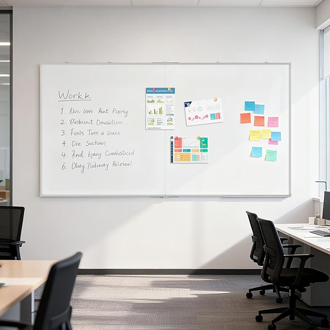 72” x 40” White Board Dry Erase Double-Sided Magnetic Whiteboard | Aluminum Frame Large Whiteboard for Wall with Marker Kits, Office, Home, School