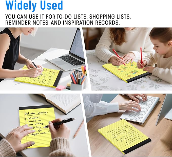 3pcs Legal Pads 8.5 x 11, Notepads 8.5 x 11 College Ruled Notebook, Writing Pads of Paper,Yellow Note Pads, Memo Pad Papers Perforate Legal Notepads Narrow Ruled Line,30 Sheets/Pack