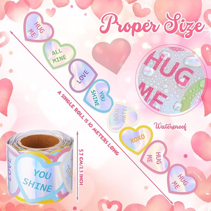32.8 Ft Valentine Heart Bulletin Board Borders Scalloped Trim | Conversation Heart Design, Borders for Classroom Office, Spanish Fiesta Wedding Party, Scalloped Edge