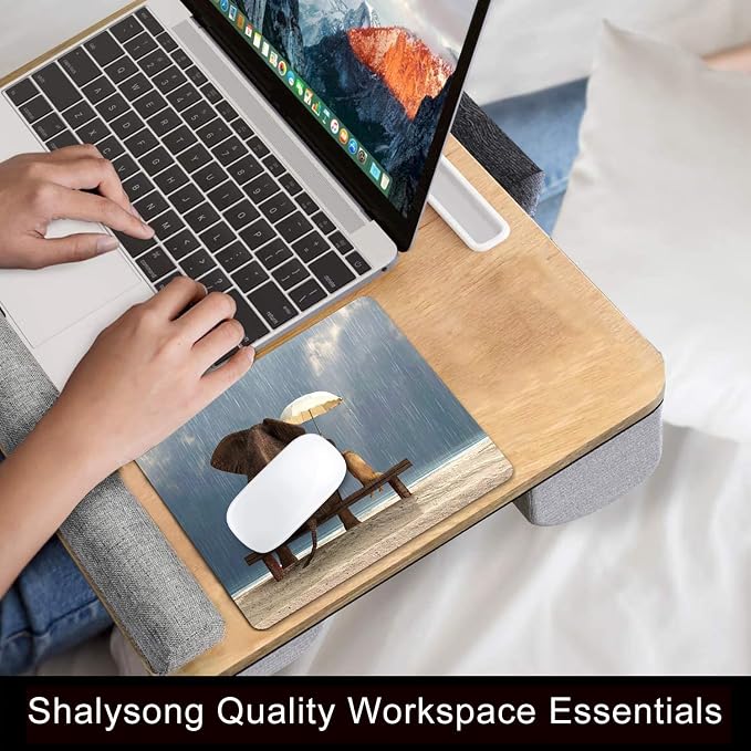 Elephant and Dog Mouse Pad, 9.5"x7.9" Non-Slip Small Computer Pad | Personalized mousepad with elephant & dog design. Premium smooth cloth surface, 3mm cushion & non-slip rubber base.
