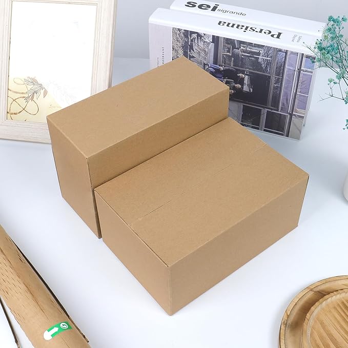 10x7x6 Inches Shipping Boxes Medium 30 Pack, Brown Corrugated Cardboard Boxes for Packaging Small Business Mailing