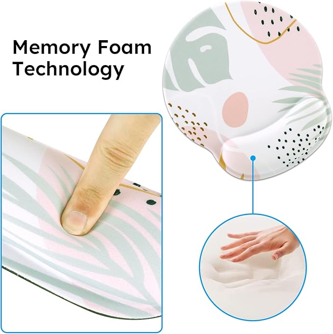 iCasso Mouse Pad for Workspace, Morandi 35.4"x15.7" Desk Protector | Cute Table Ergonomic Desk Pad with Keyboard Wrist Rest, Mousepad Set for Classroom Teacher Office Workspace Area