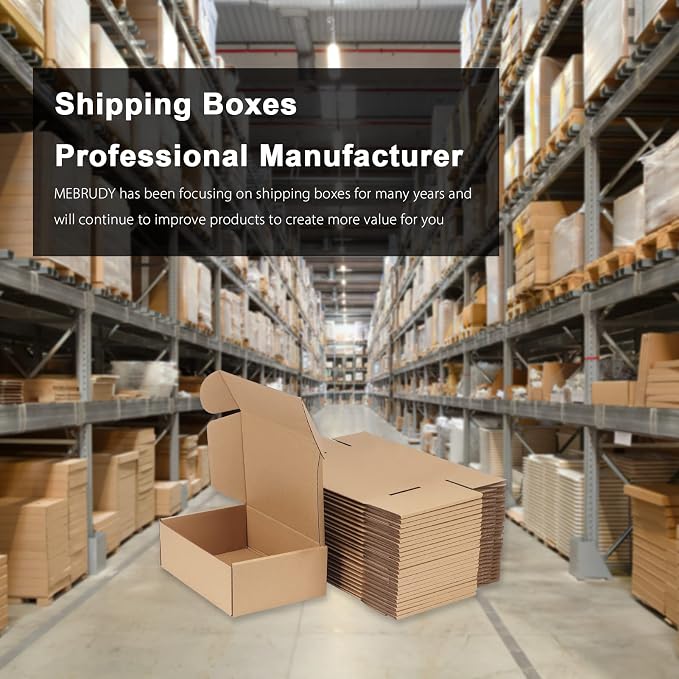 MEBRUDY 9x6x3 Inches Shipping Boxes Pack of 25, Corrugated Cardboard Box for Mailing Packing Literature Mailer