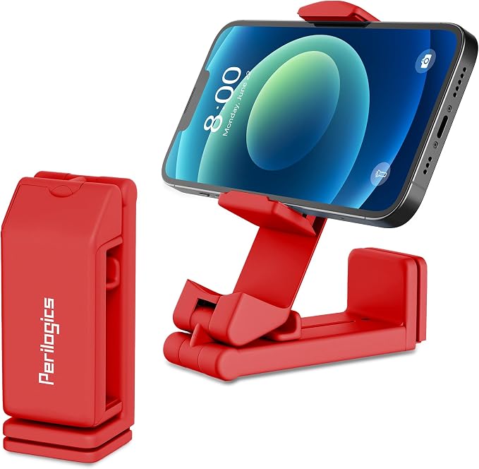 Perilogics Airplane Phone Holder Mount, Plane Travel Essentials (Coral) | Universal in Flight Phone Stand, Hands Free, Dual 360° Rotatio, Must Haves Airplane Travel Accessory