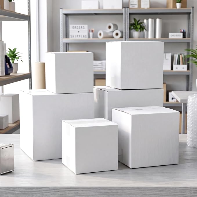 Assorted Shipping Boxes 8X8X8 & 6X6X6 & 5X5X5 Pack of 30, Small shipping box White, 10 PCS Each Corrugated Cardboard Box for Packaging Small Business, Mailing