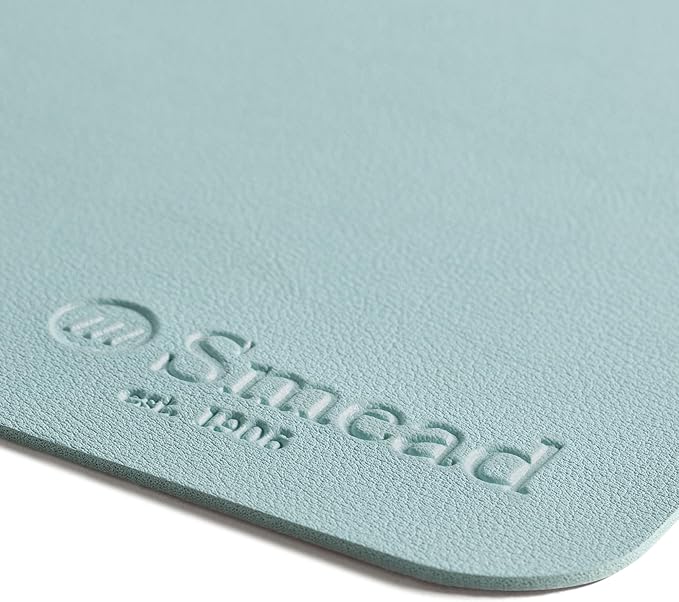 Smead Desk Pad, Vegan Leather Desk Mat with Non-Slip Faux Suede Backing, Perfect Desk Organizer for Office Decor, 36” x 17” Large, Superior Blue (64830)