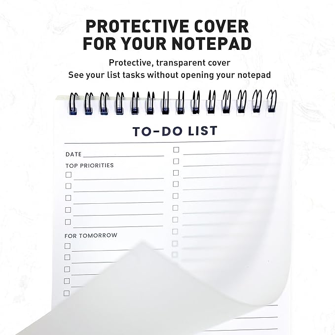 To Do List Notepad 6 Pack: Has Multiple Functional Sections, Daily Planner | 5.2 x 8" 35 Sheets - Spiral Daily Planner Notebook - Task CheckList Organizer Agenda Pad for Work, Note and Todo Organization