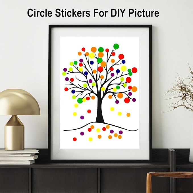2000 Pcs Round Stickers 1/2 Inch Color Circle Dot Stickers Small Code Labels for Office Shop Yard Sale Home Classroom Marking