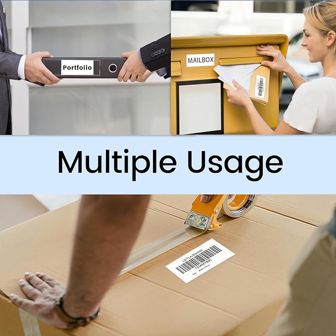 L LIKED 4" X 2" Fanfold Direct Thermal Labels - 1000 Total UPC and Shipping Labels Compatible with Zebra, Munbyn, and Rollo Thermal Printers (Pack of 2)