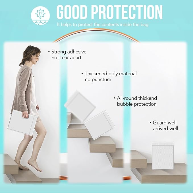 Fuxury Bubble Mailers 12x15" White Padded Envelopes 25 Pack Self-Seal | Large Bubble Envlopes Strong Adhesion Padded Mailers for Mailing Small Business,Magazine,Clothing