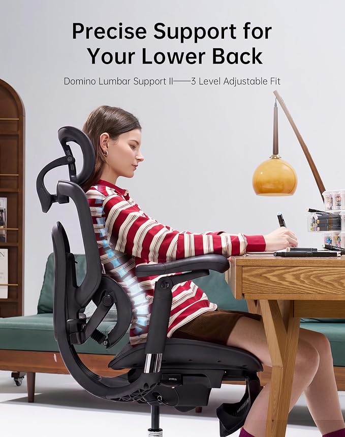SIHOO Doro C300 Pro V2 Ergonomic Office Chair, Full-Body Adaptive Support | 8D Armrests & Breathable Mesh, Comfy High Back Computer Desk Chair for Long Hours, 135° Recline, Black