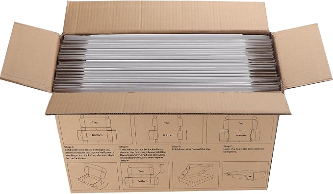 RLAVBL 12x9x2 Shipping Boxes Set of 25, White Corrugated Cardboard Box for Packing, Mailing, Business