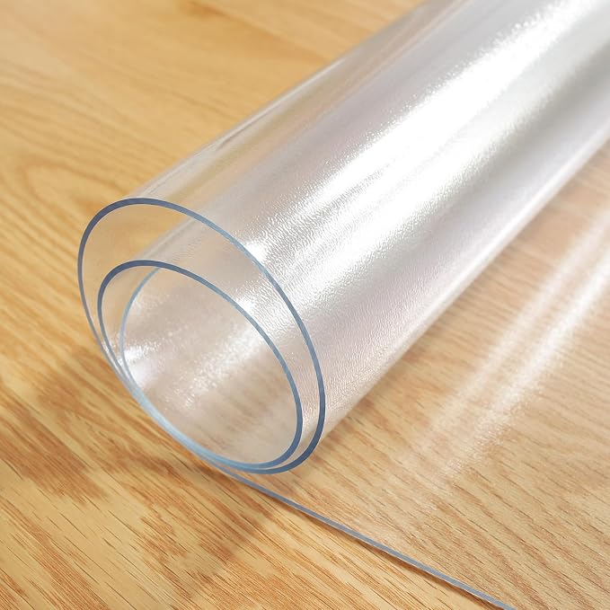 LovePads Frosted Table Cover Protector 36 x 48 in, 1.5mm Thick Plastic Mat | Non-slip Waterproof PVC Table Protector, Cut to Size, Spill-Stain-Scratch Proof, Fits Kitchen, Dining Table, Dresser, Desk