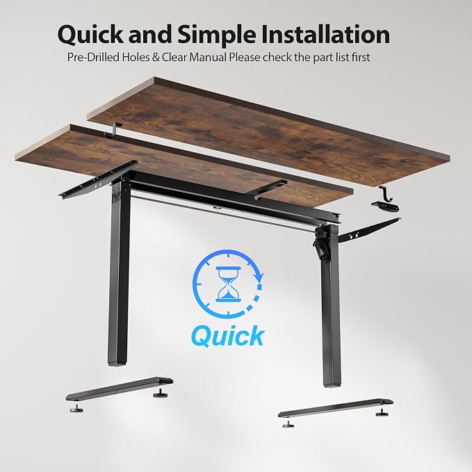 Agilestic 55*28 Inch Height Adjustable Electric Standing Desk, Rustic Brown | Sit Stand Up Computer Desk, Extra Wide desktop, Memory Presets, Stable Steel Frame,154 lbs, Easy Assembly, Splice Board