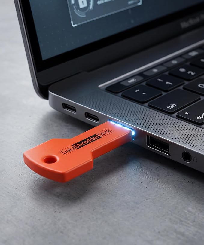 Hard Drive Shredder Stick for Windows - Data Destruction Tool | This USB device includes military-grade disk wiping, ensuring permanent data removal from USB storage & other storage drives.