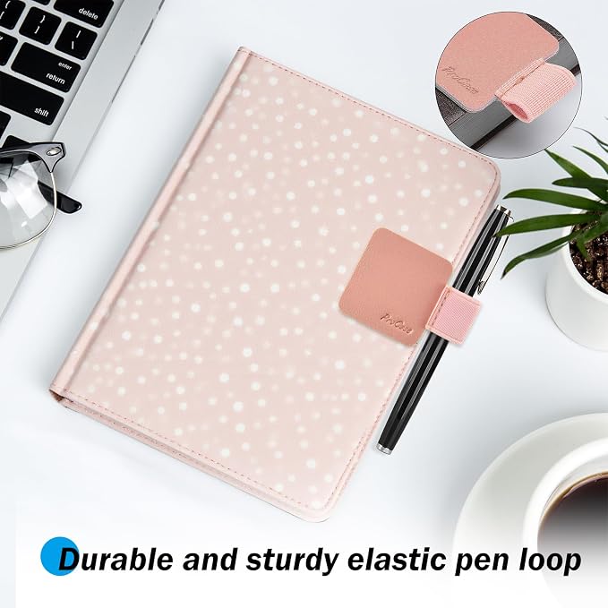 ProCase (5 Pack Pen Loop Holder for Notebooks Journals Planners Tablet Case, Self Adhesive Leather Pencil Holder with Elastic Loop for Pens, Apple Pencil, Stylus Pen -Pink/Purple/Mint