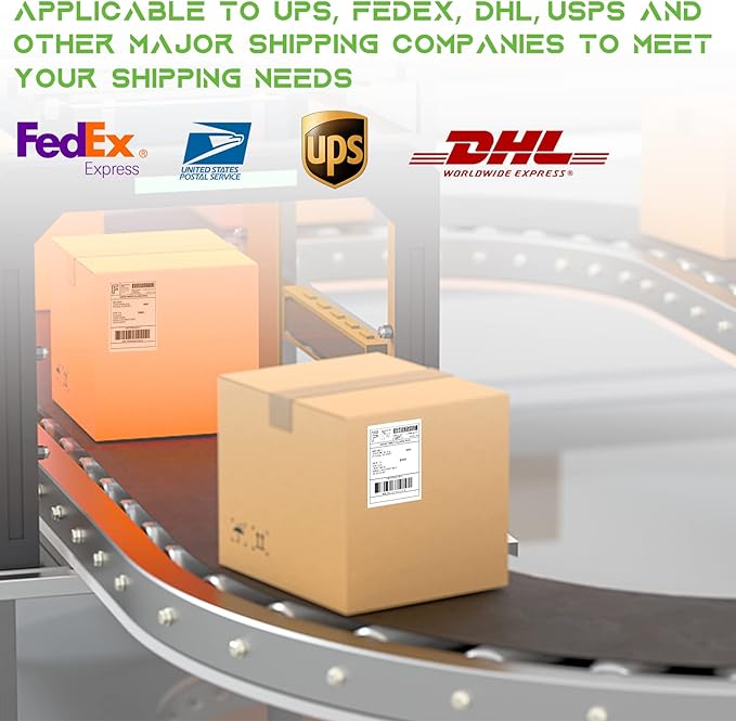 MFLABEL 4x6 Direct Thermal Labels (500 Labels) 4" x 6" Perforated Shipping Labels Compatible with Zebra Printers Fanfold Thermal Label Stickers for Shipping Packages - 1 Stacks White Labels