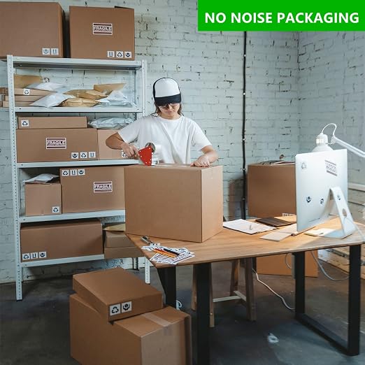 COSIMIXO 36-Pack No Noise Silent Packing Tape 2.4mil x 1.88" x55Yards,Industrial Heavy Duty Noiseless Packaging Tape for Quiet Packing Shipping Moving and Storage
