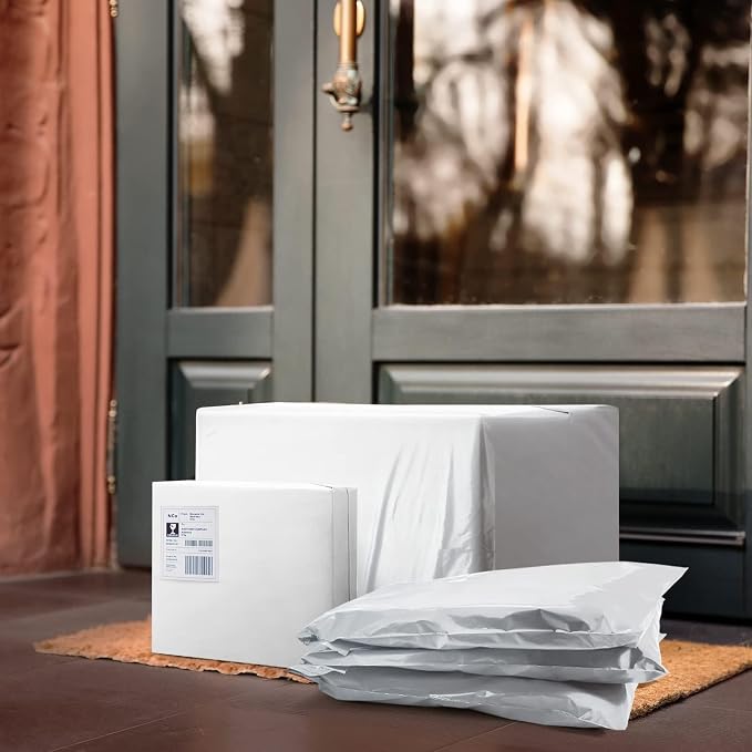 Metronic Poly Mailers 12x15.5 200PC Medium Shipping Bags for Clothes White | Strong Self-Seal Mailers Poly Bags Shipping Envelopes, Thick Mailing Bags Package Bags for Small Business Online Sellers