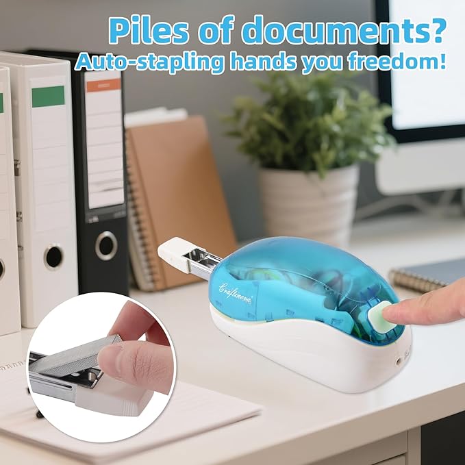 Electric Stapler,Including 2000 Staples and 1 Staple Remover, Suitable for Palm Size and high Comfort,25 Sheet Capacity, AC Adapter or Battery Powered,Battery not Included