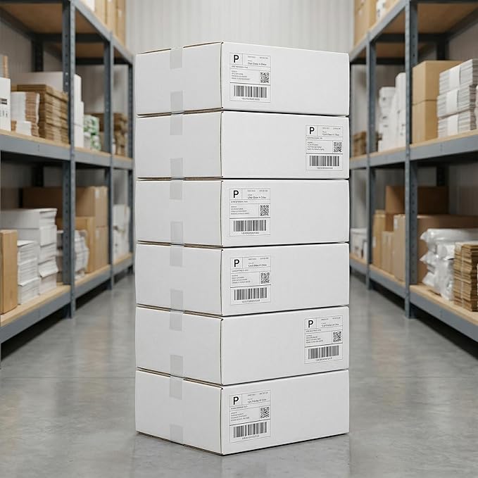 WIFTREY 9X6X4 Shipping Box White Set of 25, 9 x 6 x 4 Corrugated Cardboard Box for Packaging Small Business, Literature Mailer