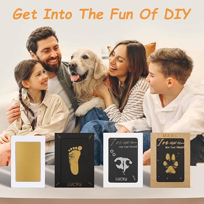 Inkless Paw Print Kit,Dog Paw Print Kit,Dog Nose Print Kit,Clean Touch Ink Pads and Imprint Cards,Pet Paw Print Impression Kit for Dogs Cats Footprint Keepsake