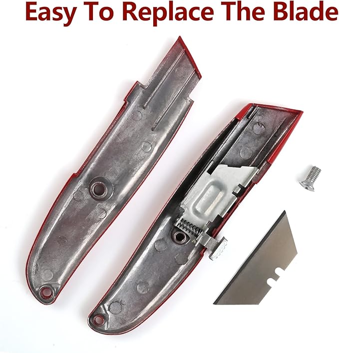 DIYSELF 2 Pack Utility Knife Box Cutter Retractable PVC Pipe Cutter | Heavy-Duty Box Cutters, Razor Blade Cardboard Knife for Cartons, Carpet, Paper, Box Knife for Home, Office and Warehouse Use
